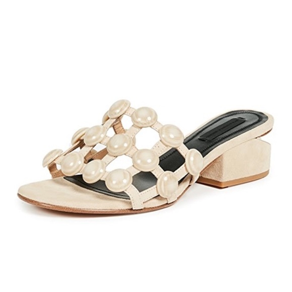 Alexander Wang Lou Caged Slides Studded Sandals - Picture 2 of 11